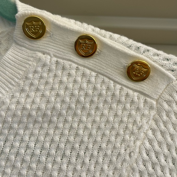 NWT Brooks Brothers Red Fleece Striped White, Red and navy Women's sweater - Picture 4 of 9